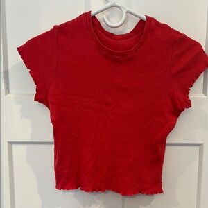 Brandy Melville Red Short Sleeve Tee